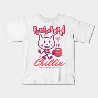 cute cat purrfect blend coffee Kids T-Shirt